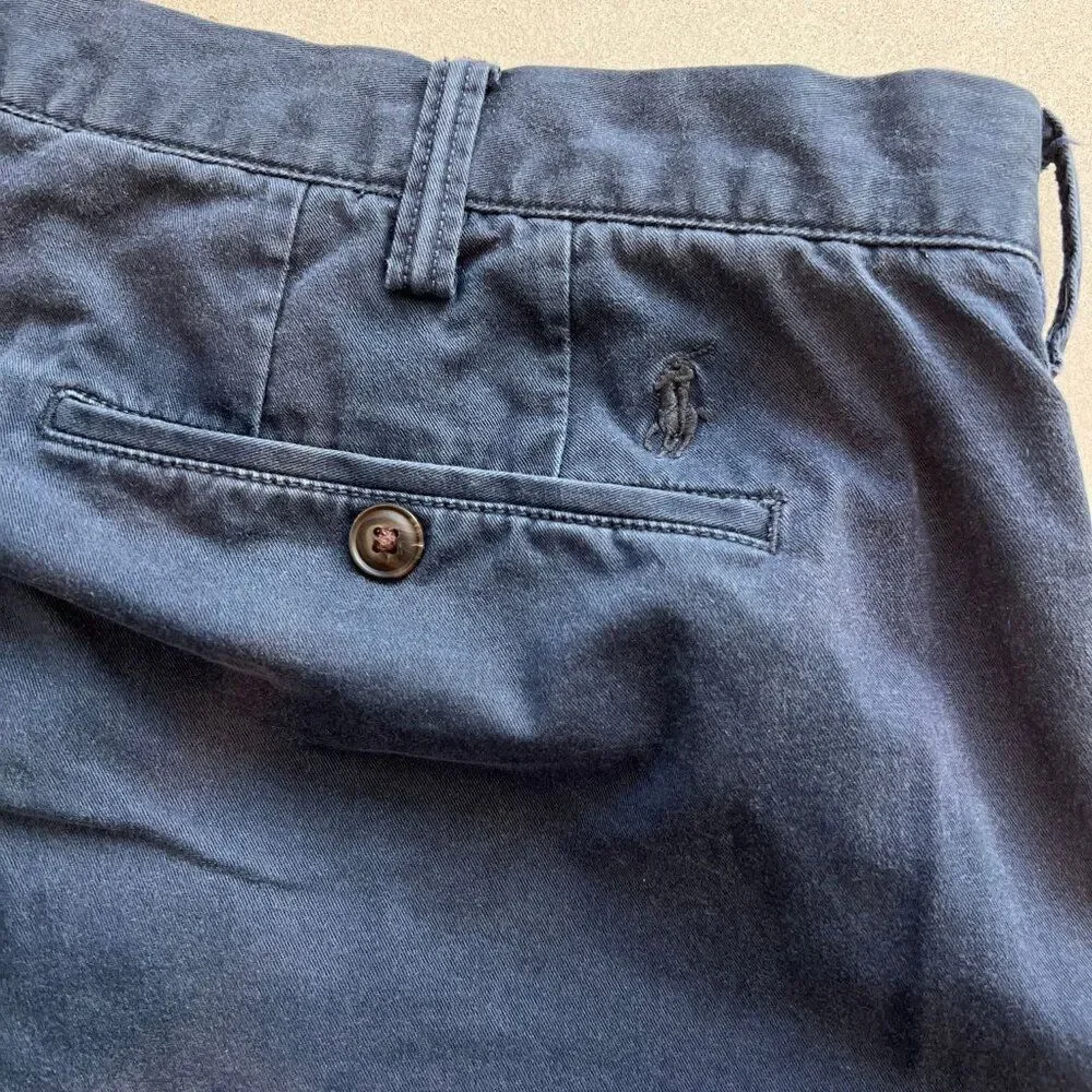 Polo Ralph Lauren Men Size 40 Navy Blue Cotton Stretch Classic Fit Chino Short
